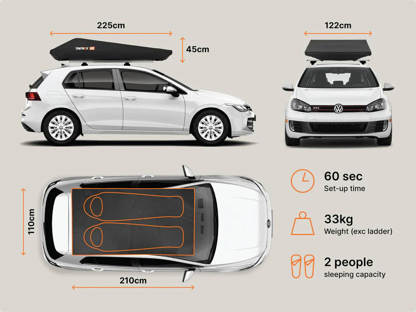 TentBox GO – Tente de toit 2 personnes