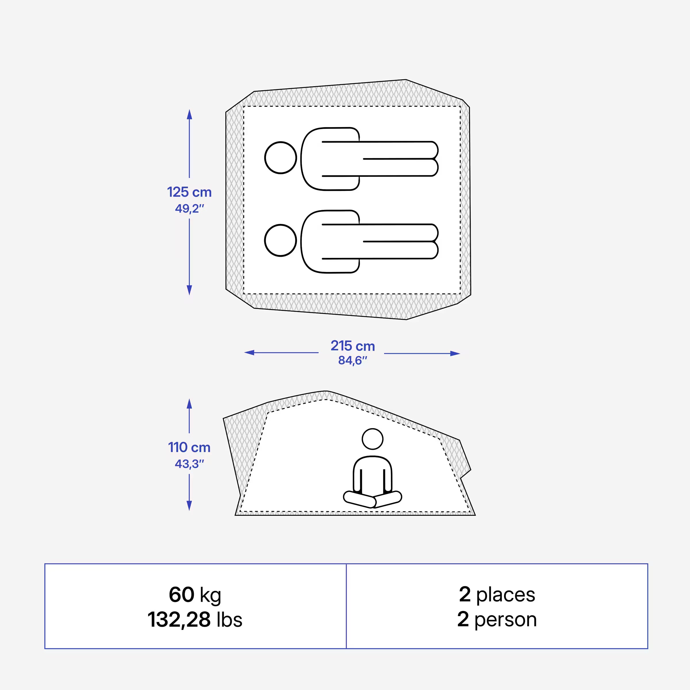 Quechua x NaïtUp – Tente de toit rigide Fresh&Black (2 places)
